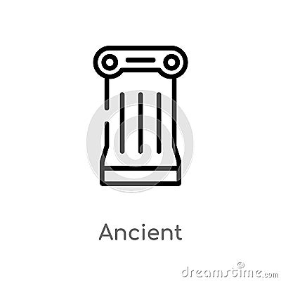outline ancient vector icon. isolated black simple line element illustration from history concept. editable vector stroke ancient Vector Illustration