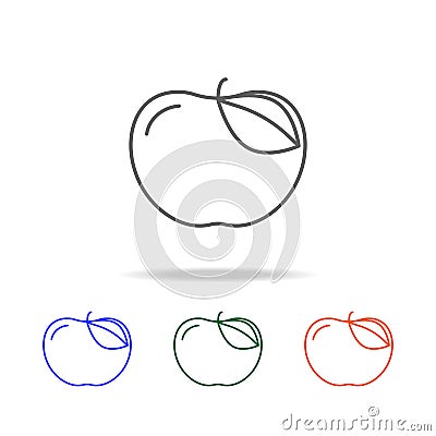 Outline Apple icon. Elements of fruits and vegetables in multi colored icons. Premium quality graphic design icon. Simple icon for Stock Photo
