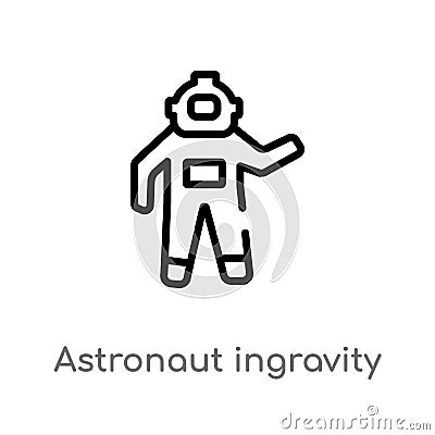 outline astronaut ingravity vector icon. isolated black simple line element illustration from astronomy concept. editable vector Vector Illustration