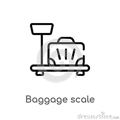 outline baggage scale vector icon. isolated black simple line element illustration from airport terminal concept. editable vector Vector Illustration