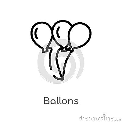 outline ballons vector icon. isolated black simple line element illustration from charity concept. editable vector stroke ballons Vector Illustration