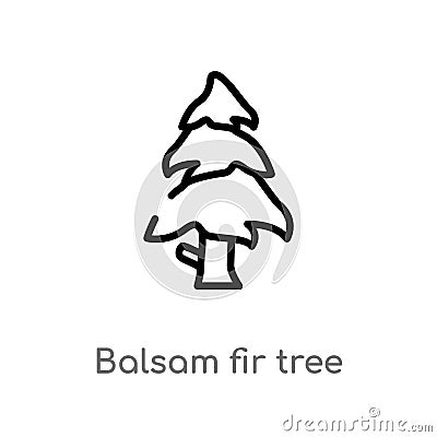 outline balsam fir tree vector icon. isolated black simple line element illustration from nature concept. editable vector stroke Vector Illustration