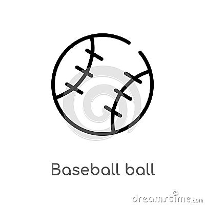 outline baseball ball vector icon. isolated black simple line element illustration from sports concept. editable vector stroke Vector Illustration