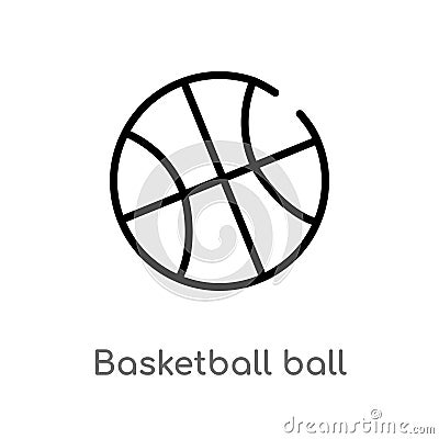 outline basketball ball with line vector icon. isolated black simple line element illustration from sports concept. editable Vector Illustration