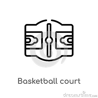 outline basketball court vector icon. isolated black simple line element illustration from sports concept. editable vector stroke Vector Illustration