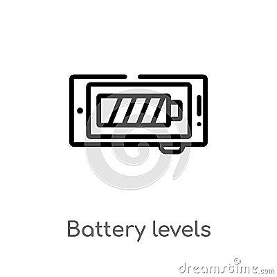 outline battery levels vector icon. isolated black simple line element illustration from technology concept. editable vector Vector Illustration