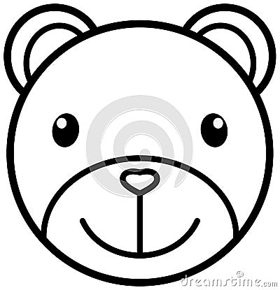 Outline bear head icon. Vector illustration Vector Illustration