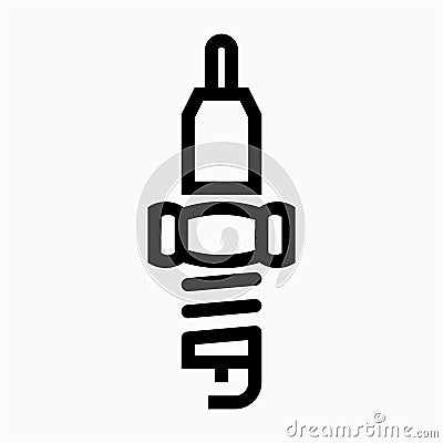 Outline beautiful spark plug vector icon Vector Illustration