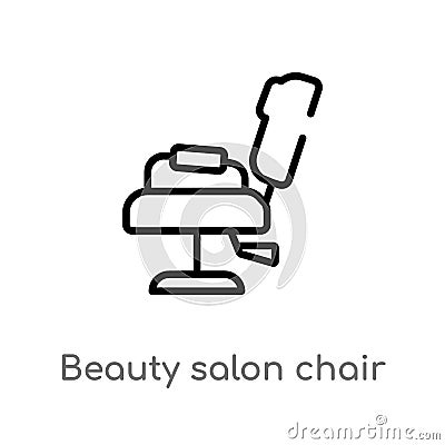 outline beauty salon chair vector icon. isolated black simple line element illustration from beauty concept. editable vector Vector Illustration