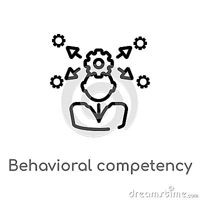 outline behavioral competency vector icon. isolated black simple line element illustration from human resources concept. editable Vector Illustration