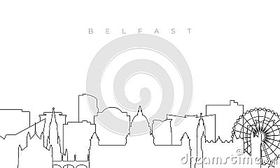 Outline Belfast skyline. Vector Illustration