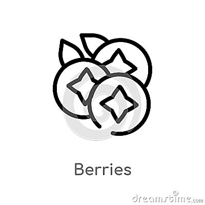 outline berries vector icon. isolated black simple line element illustration from fruits concept. editable vector stroke berries Vector Illustration