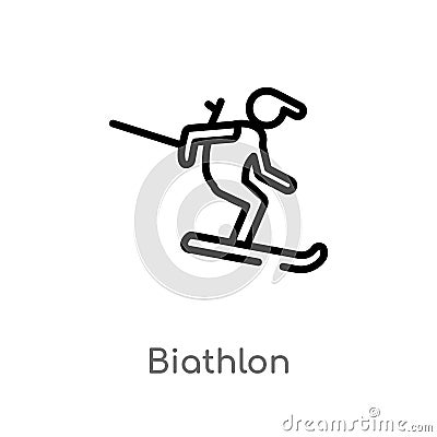outline biathlon vector icon. isolated black simple line element illustration from sports concept. editable vector stroke biathlon Vector Illustration