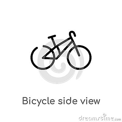 outline bicycle side view vector icon. isolated black simple line element illustration from transport concept. editable vector Vector Illustration