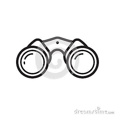 Line Binoculars Isometric Icon Vector Illustration