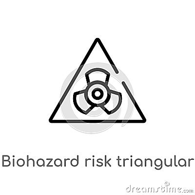 outline biohazard risk triangular vector icon. isolated black simple line element illustration from signs concept. editable vector Vector Illustration