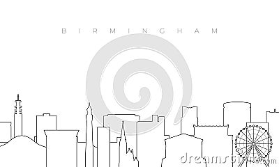Outline Birmingham skyline. Vector Illustration