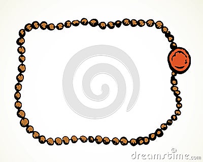 Antique beads. Vector drawing frame Vector Illustration