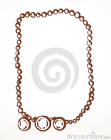 Antique beads. Vector drawing frame Stock Photo