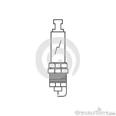 Outline black spark-plug icon Vector Illustration