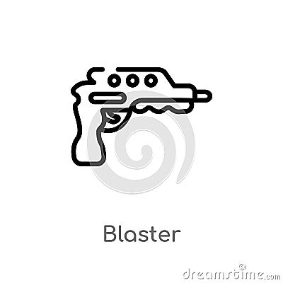 outline blaster vector icon. isolated black simple line element illustration from future technology concept. editable vector Vector Illustration