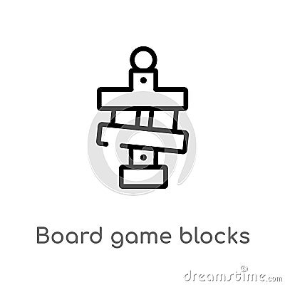 outline board game blocks vector icon. isolated black simple line element illustration from entertainment concept. editable vector Vector Illustration