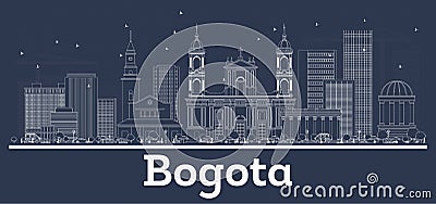 Outline Bogota Colombia City Skyline with White Buildings Stock Photo