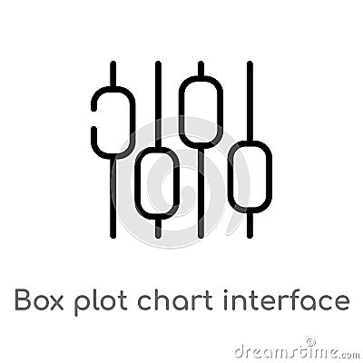 outline box plot chart interface vector icon. isolated black simple line element illustration from user interface concept. Vector Illustration