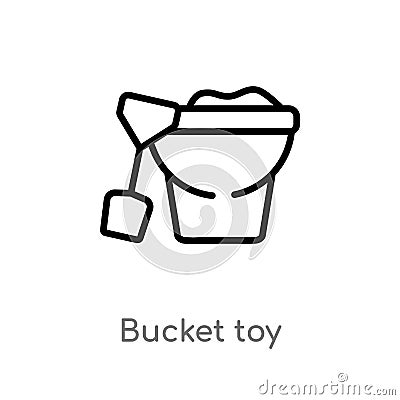 outline bucket toy vector icon. isolated black simple line element illustration from toys concept. editable vector stroke bucket Vector Illustration