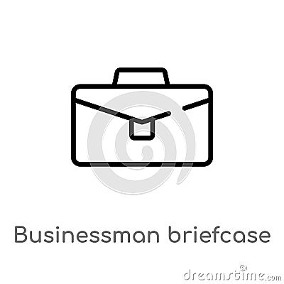 outline businessman briefcase vector icon. isolated black simple line element illustration from user concept. editable vector Vector Illustration
