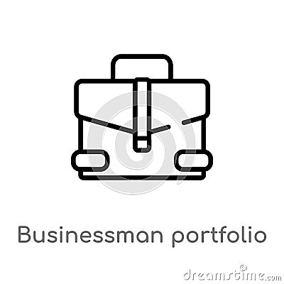 outline businessman portfolio vector icon. isolated black simple line element illustration from tools concept. editable vector Vector Illustration