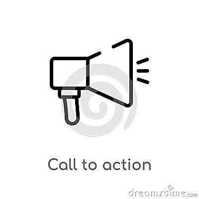 outline call to action vector icon. isolated black simple line element illustration from technology concept. editable vector Vector Illustration