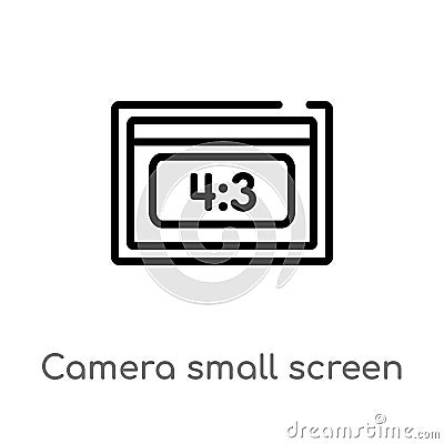 outline camera small screen size vector icon. isolated black simple line element illustration from electronic stuff fill concept. Vector Illustration