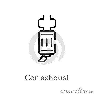 outline car exhaust vector icon. isolated black simple line element illustration from car parts concept. editable vector stroke Vector Illustration