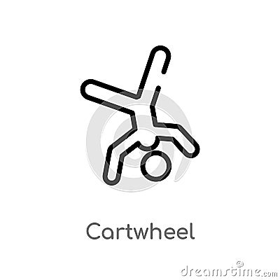 outline cartwheel vector icon. isolated black simple line element illustration from sports concept. editable vector stroke Vector Illustration