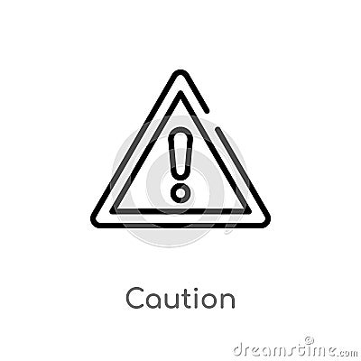 outline caution vector icon. isolated black simple line element illustration from alert concept. editable vector stroke caution Vector Illustration