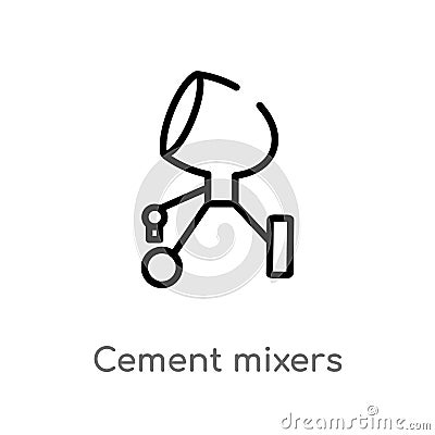 outline cement mixers vector icon. isolated black simple line element illustration from construction concept. editable vector Vector Illustration