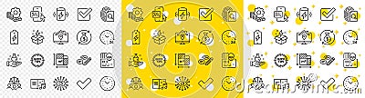 Outline Checkbox, Floor plan and Tick line icons. For web app. Vector Stock Photo