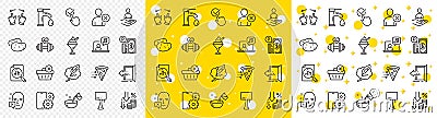 Outline Checkbox, Ice cream and Copyright chat line icons. For web app. Vector Stock Photo
