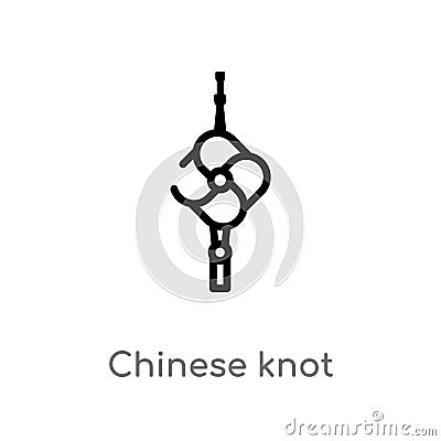 outline chinese knot vector icon. isolated black simple line element illustration from asian concept. editable vector stroke Vector Illustration