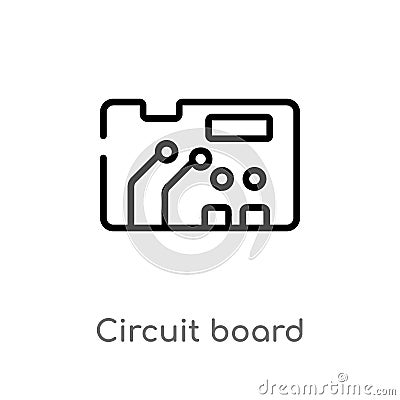 outline circuit board vector icon. isolated black simple line element illustration from technology concept. editable vector stroke Vector Illustration