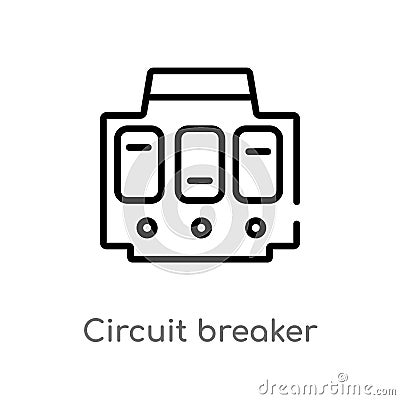 outline circuit breaker vector icon. isolated black simple line element illustration from construction concept. editable vector Vector Illustration