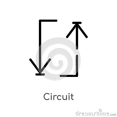 outline circuit vector icon. isolated black simple line element illustration from arrows 2 concept. editable vector stroke circuit Vector Illustration