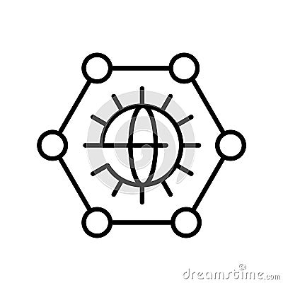 Outline classic grey graphene icon on white background . Science Vector illustration Vector Illustration