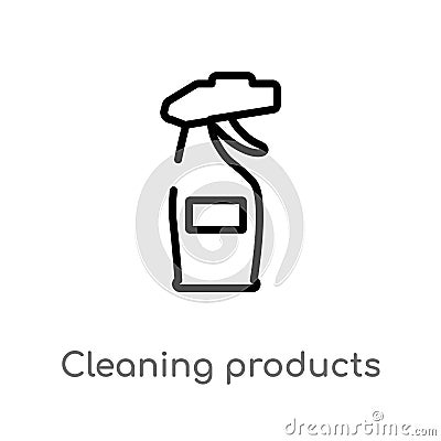 outline cleaning products vector icon. isolated black simple line element illustration from cleaning concept. editable vector Vector Illustration