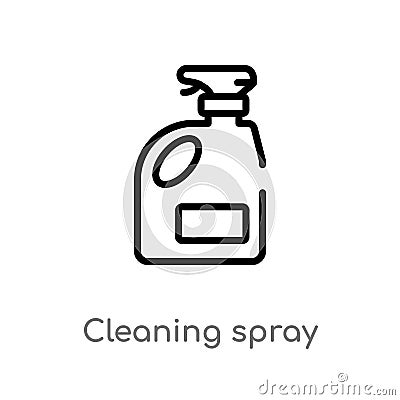 outline cleaning spray vector icon. isolated black simple line element illustration from cleaning concept. editable vector stroke Vector Illustration