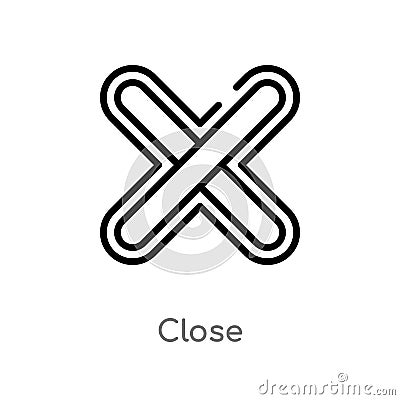 outline close vector icon. isolated black simple line element illustration from user interface concept. editable vector stroke Vector Illustration