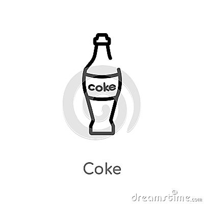 outline coke vector icon. isolated black simple line element illustration from drinks concept. editable vector stroke coke icon on Vector Illustration