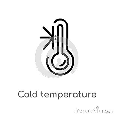outline cold temperature vector icon. isolated black simple line element illustration from meteorology concept. editable vector Vector Illustration