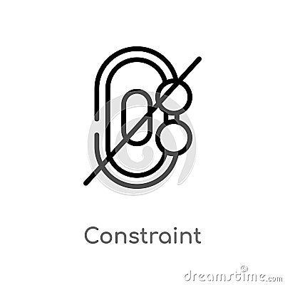 outline constraint vector icon. isolated black simple line element illustration from geometric figure concept. editable vector Vector Illustration